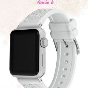 COACH White Silicone Strap 42/44/45mm Apple Watch Band